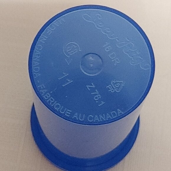 RETRO Pill Prescription Bottle Empty Plastic Cobalt With Snap Top Lid - Picture 4 of 6